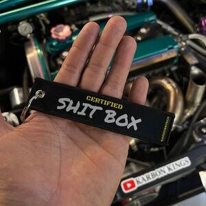 Certified Shit Box car key tag keychain